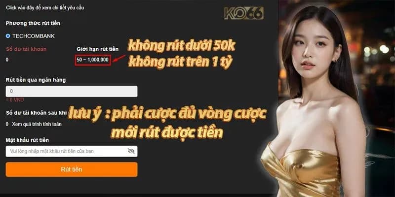 Điều kiện cần để rút tiền KO66